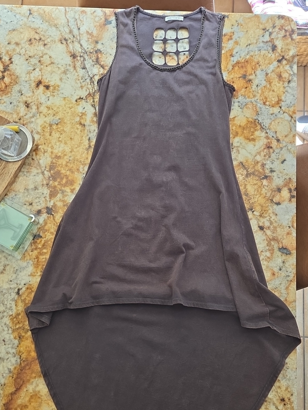 Mustard Seed Chocolate Brown Sleeveless High-Low Dress